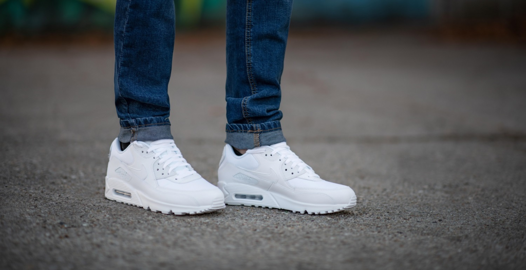 air max 90 leather uomo bianche