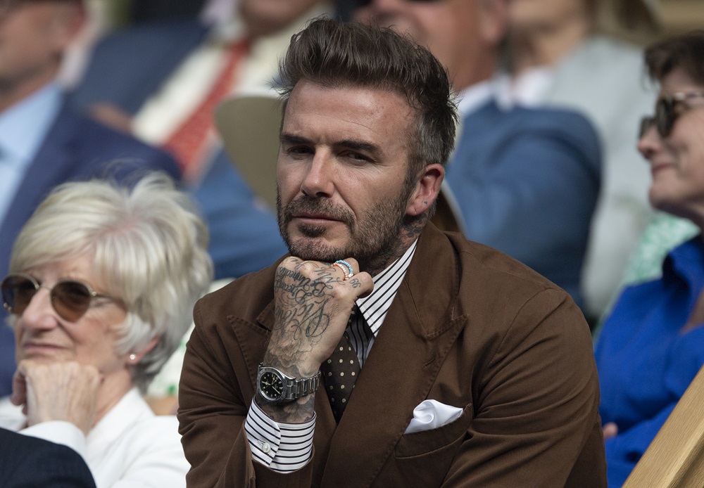 David Beckham con orologio sul braccio